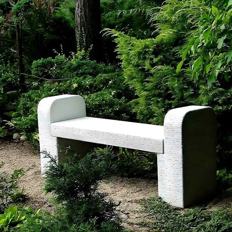 Minimalistisk trädgårdsbänk