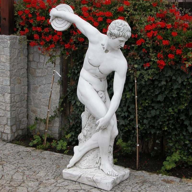 Diskuskastare Skulptur