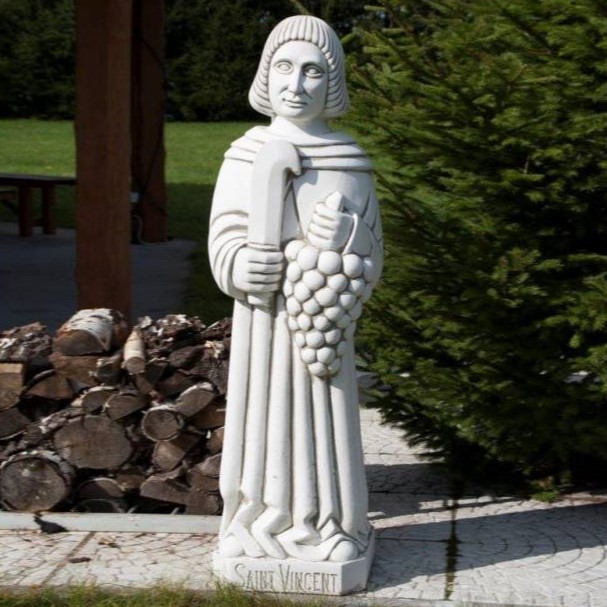 Monumental stenfigur Hl. Vinzenz av Saragossa Stor